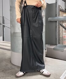 CIAOPANIC TYPY（チャオパニックティピー）の「サス付きフェイクレザーIラインスカート（スカート・レディース）」