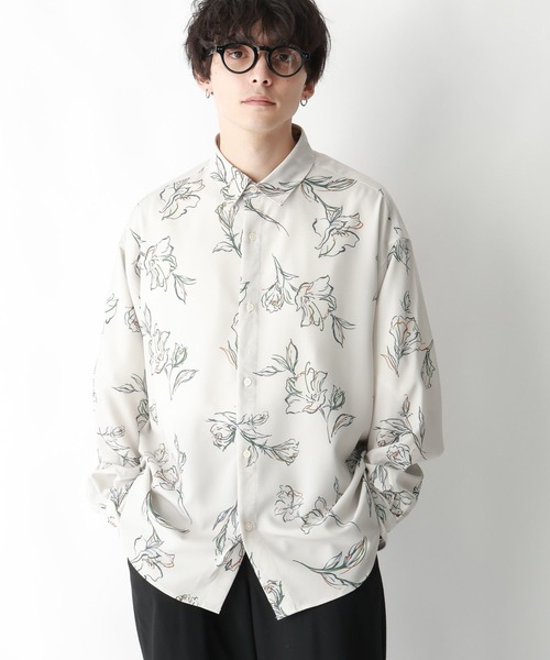 RAGEBLUE(レイジブルー)の「【LUXURY+EASY】ラグイージー/フラワー柄ルーズドレープシャツ(シャツ/ブラウス・メンズ・ブラック/ホワイト・MEDIUM/LARGE)」の19枚目の写真