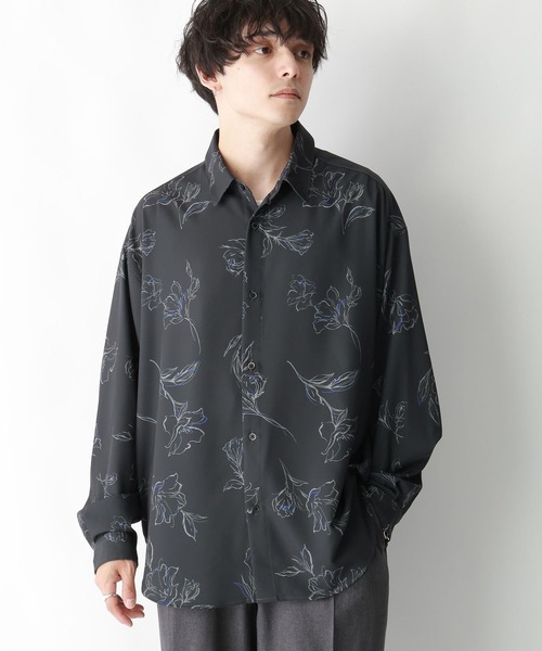 RAGEBLUE(レイジブルー)の「【LUXURY+EASY】ラグイージー/フラワー柄ルーズドレープシャツ(シャツ/ブラウス・メンズ・ブラック/ホワイト・MEDIUM/LARGE)」の22枚目の写真