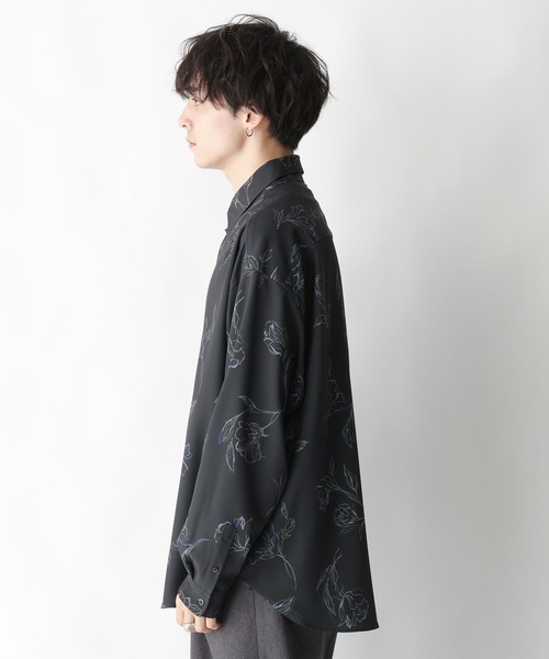 RAGEBLUE(レイジブルー)の「【LUXURY+EASY】ラグイージー/フラワー柄ルーズドレープシャツ(シャツ/ブラウス・メンズ・ブラック/ホワイト・MEDIUM/LARGE)」の13枚目の写真
