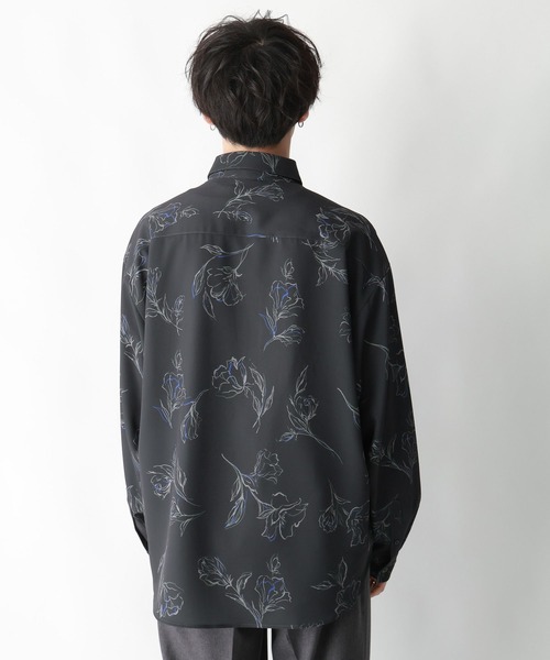 RAGEBLUE(レイジブルー)の「【LUXURY+EASY】ラグイージー/フラワー柄ルーズドレープシャツ(シャツ/ブラウス・メンズ・ブラック/ホワイト・MEDIUM/LARGE)」の14枚目の写真