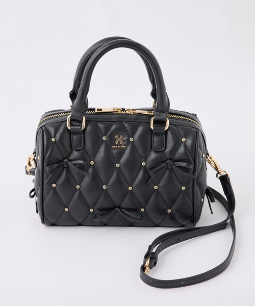 one after another NICE CLAUP（ワンアフターアナザーナイスクラップ）の「リボンビジュー付きキルティングボストンバッグ（ボストンバッグ・レディース・アイボリー/ブラック/サックスブルー・FREE）」の17枚目の写真