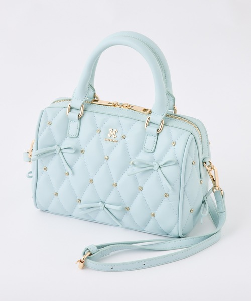 one after another NICE CLAUP（ワンアフターアナザーナイスクラップ）の「リボンビジュー付きキルティングボストンバッグ（ボストンバッグ・レディース・アイボリー/ブラック/サックスブルー・FREE）」の16枚目の写真