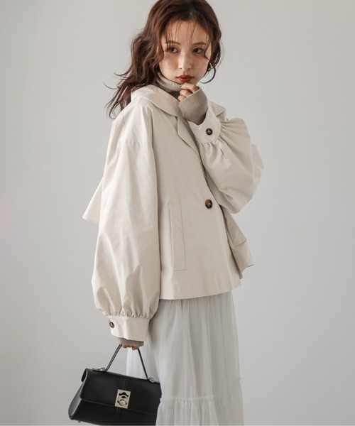 AMELY（エミリー）の「バックフリルテーラードブルゾン（ブルゾン・レディース・ベージュ系その他/グレイッシュベージュ/ブラック/ベージュ・フリー）」の20枚目の写真