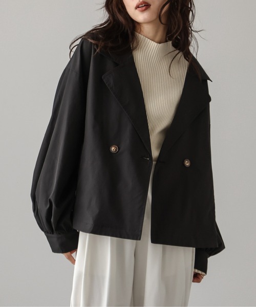 AMELY（エミリー）の「バックフリルテーラードブルゾン（ブルゾン・レディース・ベージュ系その他/グレイッシュベージュ/ブラック/ベージュ・フリー）」の12枚目の写真