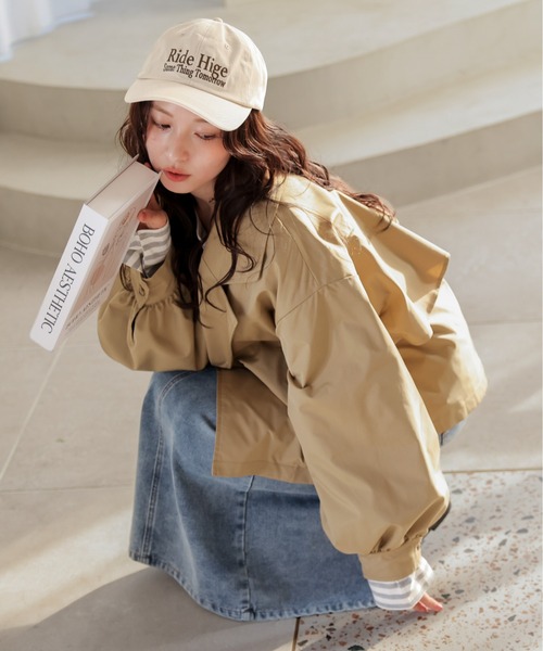 AMELY（エミリー）の「バックフリルテーラードブルゾン（ブルゾン・レディース・ベージュ系その他/グレイッシュベージュ/ブラック/ベージュ・フリー）」の9枚目の写真