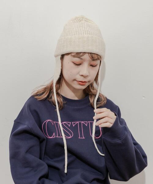 SMELLY(スメリー)の「イヤーニットキャップ(ニットキャップ/ビーニー・レディース・グレー/ブラック/アイボリー・-)」の7枚目の写真
