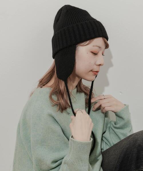SMELLY(スメリー)の「イヤーニットキャップ(ニットキャップ/ビーニー・レディース・グレー/ブラック/アイボリー・-)」の16枚目の写真