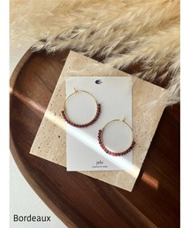 【jebi】14kgf カラフル天然石のフープピアス(MA)