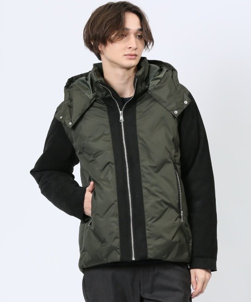 【セール】【ダウン】m.f.エディトリアル メンズ ハイブリッドシームレス フード脱着（ダウンジャケット/コート）｜m.f.editorial（エムエフエディトリアル） 13,750円