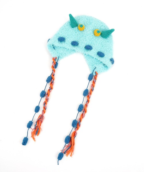 an meets zakka（アンミツザッカ）の「an meets zakka 未確認モンスターイヤーフラップニット帽（ニットキャップ/ビーニー・レディース・パープル/ライトブルー/アイボリー/グリーン/ブラウン・ONESIZE）」の8枚目の写真