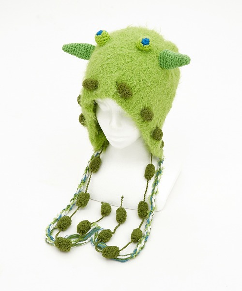 an meets zakka（アンミツザッカ）の「an meets zakka 未確認モンスターイヤーフラップニット帽（ニットキャップ/ビーニー・レディース・パープル/ライトブルー/アイボリー/グリーン/ブラウン・ONESIZE）」の15枚目の写真