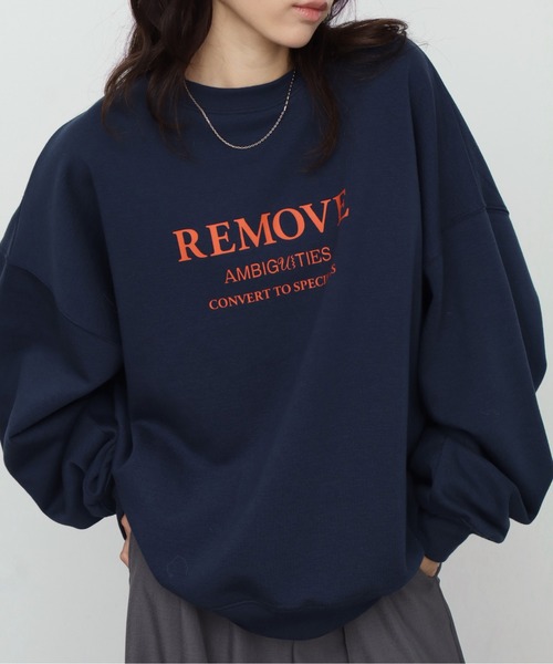 NOGLE（ノグル）の「【NOGLE/ノグル】プリントロゴスウェット（スウェット・レディース・ホワイト/ブラウン/チャコール/ネイビー/ブラック/グレイッシュベージュ・FREE）」の6枚目の写真