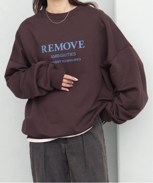 NOGLE（ノグル）の「【NOGLE/ノグル】プリントロゴスウェット（スウェット・レディース・ホワイト/ブラウン/チャコール/ネイビー/ブラック/グレイッシュベージュ・FREE）」の4枚目の写真