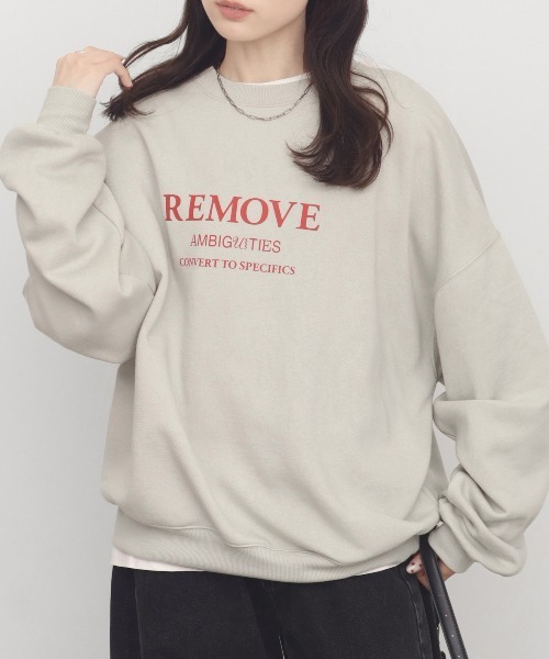 NOGLE（ノグル）の「【NOGLE/ノグル】プリントロゴスウェット（スウェット・レディース・ホワイト/ブラウン/チャコール/ネイビー/ブラック/グレイッシュベージュ・FREE）」の5枚目の写真