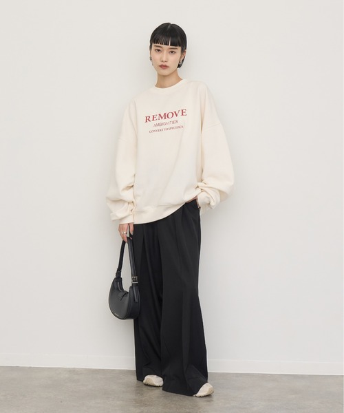 NOGLE（ノグル）の「【NOGLE/ノグル】プリントロゴスウェット（スウェット・レディース・ホワイト/ブラウン/チャコール/ネイビー/ブラック/グレイッシュベージュ・FREE）」の11枚目の写真