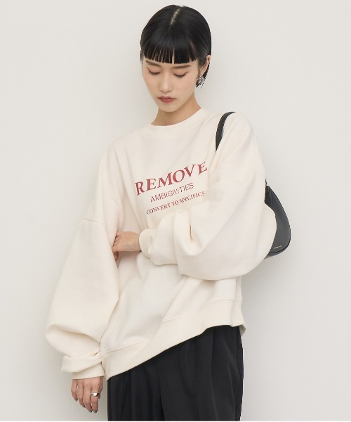 NOGLE（ノグル）の「【NOGLE/ノグル】プリントロゴスウェット（スウェット・レディース・ホワイト/ブラウン/チャコール/ネイビー/ブラック/グレイッシュベージュ・FREE）」の9枚目の写真