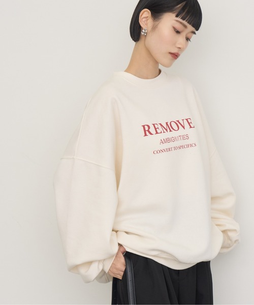 NOGLE（ノグル）の「【NOGLE/ノグル】プリントロゴスウェット（スウェット・レディース・ホワイト/ブラウン/チャコール/ネイビー/ブラック/グレイッシュベージュ・FREE）」の7枚目の写真