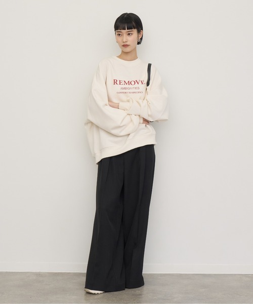 NOGLE（ノグル）の「【NOGLE/ノグル】プリントロゴスウェット（スウェット・レディース・ホワイト/ブラウン/チャコール/ネイビー/ブラック/グレイッシュベージュ・FREE）」の12枚目の写真