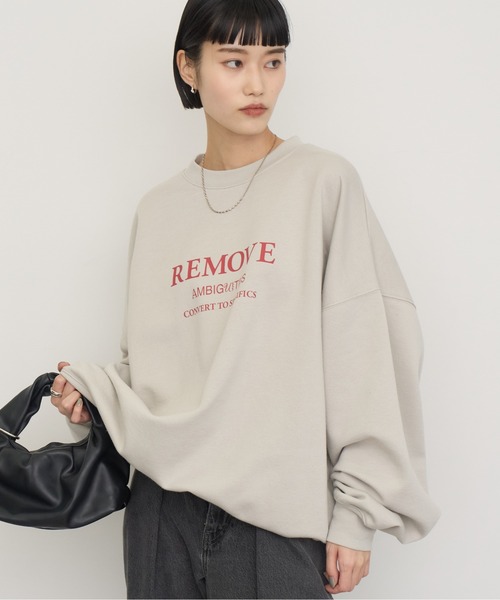 NOGLE（ノグル）の「【NOGLE/ノグル】プリントロゴスウェット（スウェット・レディース・ホワイト/ブラウン/チャコール/ネイビー/ブラック/グレイッシュベージュ・FREE）」の21枚目の写真