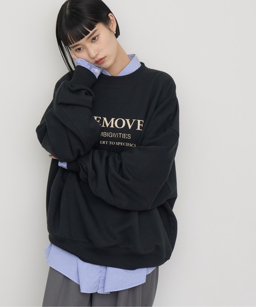 NOGLE（ノグル）の「【NOGLE/ノグル】プリントロゴスウェット（スウェット・レディース・ホワイト/ブラウン/チャコール/ネイビー/ブラック/グレイッシュベージュ・FREE）」の14枚目の写真