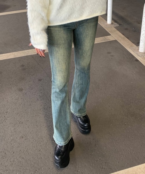 non-hedge(ノンヘッジ)の「デニムフレアパンツ(デニムパンツ・レディース・ブルー/グレー/ブラック・S/M)」の11枚目の写真