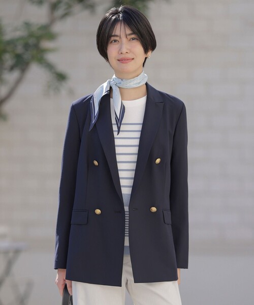 J.PRESS（ジェイプレス）の「スクエアドット 剣先 スカーフ（バンダナ/スカーフ・レディース・サックスブルー系5/ネイビー系5・F）」の9枚目の写真