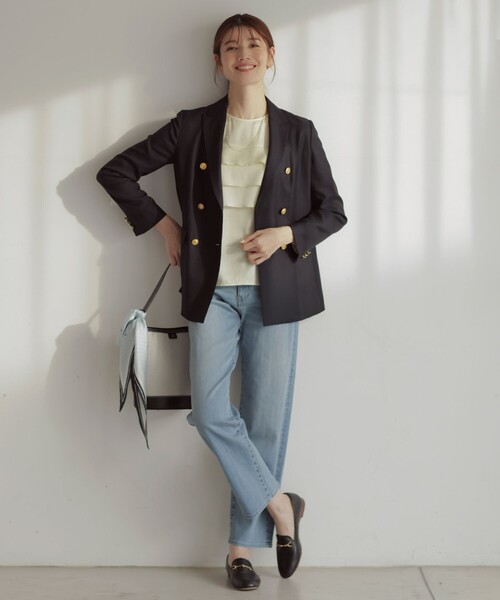 J.PRESS（ジェイプレス）の「スクエアドット 剣先 スカーフ（バンダナ/スカーフ・レディース・サックスブルー系5/ネイビー系5・F）」の15枚目の写真