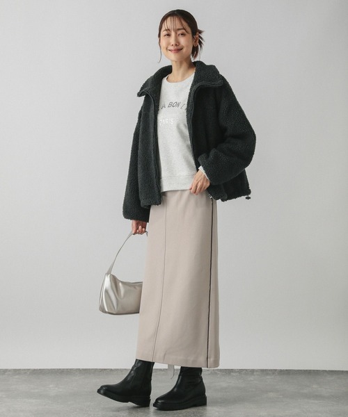 GLOBAL WORK(グローバルワーク)の「あったかウツクシルエットIラインスカート/210093(スカート・レディース・ブラック/グレイッシュベージュ/チャコール・SMALL/MEDIUM/LARGE)」の19枚目の写真