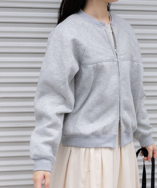 FORK&SPOON（フォークアンドスプーン）の「FORK&SPOON　裏毛ジップカーディガン（カーディガン/ボレロ・レディース・ブラック/グレー系その他/ベージュ・1）」の6枚目の写真