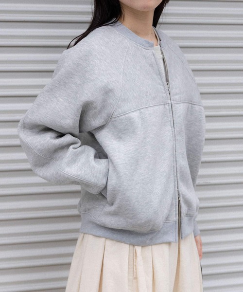 FORK&SPOON（フォークアンドスプーン）の「FORK&SPOON　裏毛ジップカーディガン（カーディガン/ボレロ・レディース・ブラック/グレー系その他/ベージュ・1）」の8枚目の写真