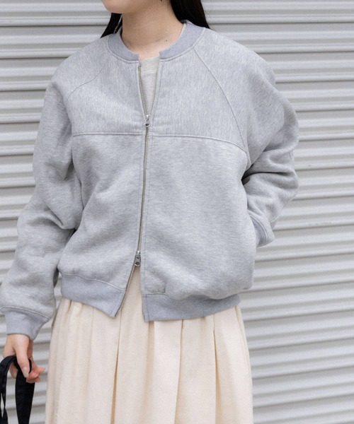 FORK&SPOON（フォークアンドスプーン）の「FORK&SPOON　裏毛ジップカーディガン（カーディガン/ボレロ・レディース・ブラック/グレー系その他/ベージュ・1）」の10枚目の写真