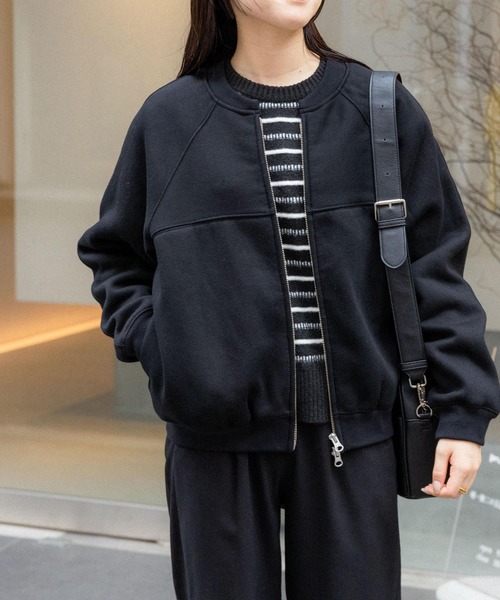 FORK&SPOON（フォークアンドスプーン）の「FORK&SPOON　裏毛ジップカーディガン（カーディガン/ボレロ・レディース・ブラック/グレー系その他/ベージュ・1）」の16枚目の写真