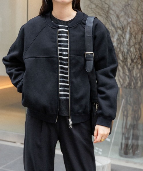 FORK&SPOON（フォークアンドスプーン）の「FORK&SPOON　裏毛ジップカーディガン（カーディガン/ボレロ・レディース・ブラック/グレー系その他/ベージュ・1）」の19枚目の写真