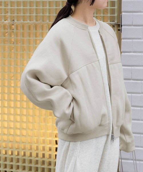 FORK&SPOON（フォークアンドスプーン）の「FORK&SPOON　裏毛ジップカーディガン（カーディガン/ボレロ・レディース・ブラック/グレー系その他/ベージュ・1）」の21枚目の写真