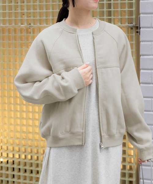 FORK&SPOON（フォークアンドスプーン）の「FORK&SPOON　裏毛ジップカーディガン（カーディガン/ボレロ・レディース・ブラック/グレー系その他/ベージュ・1）」の22枚目の写真