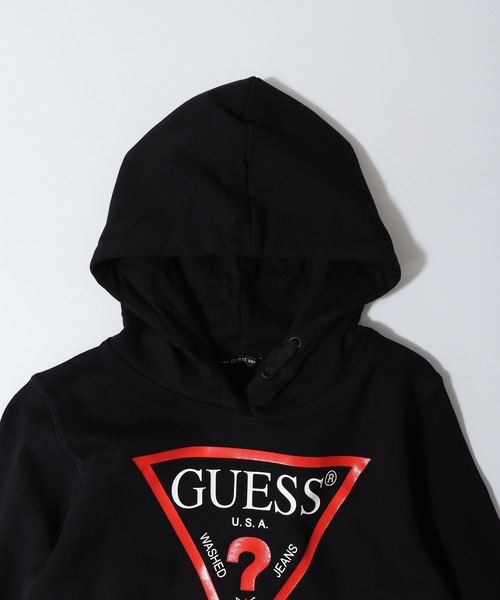 Guess(ゲス)の「GUESS HOODED FLEECE_CORE パーカー(パーカー・キッズ・ヘザーグレー/ブラック・16/12/10/8)」の7枚目の写真
