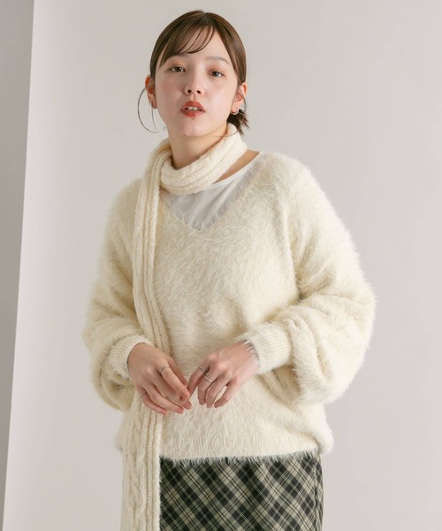 セール】シャギーVネックニット（ニット/セーター）｜KBF