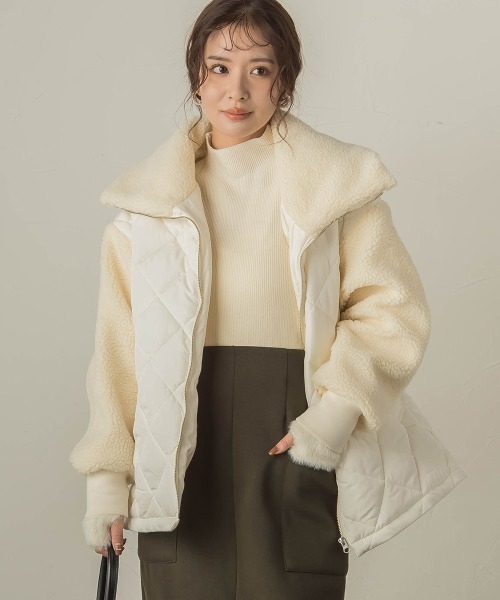 VICKY（ビッキー）の「キルトボアドッキングブルゾン（ブルゾン・レディース・チャコールグレー/オフホワイト/ブラック・M）」の22枚目の写真