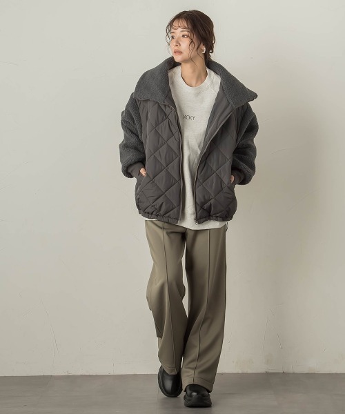 VICKY（ビッキー）の「キルトボアドッキングブルゾン（ブルゾン・レディース・チャコールグレー/オフホワイト/ブラック・M）」の17枚目の写真