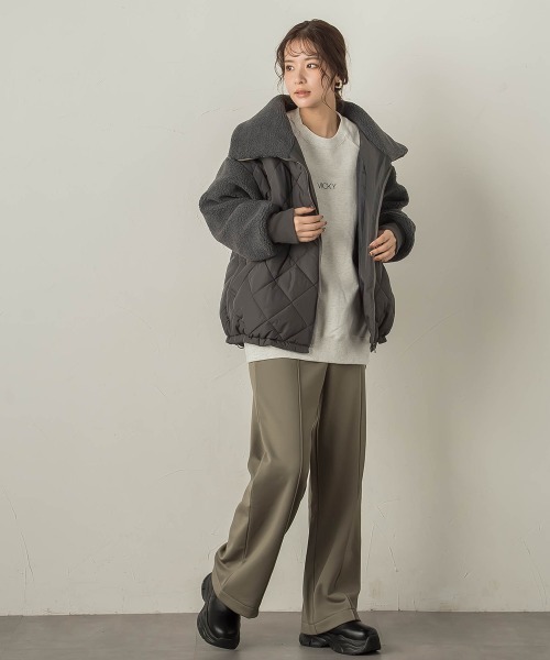 VICKY（ビッキー）の「キルトボアドッキングブルゾン（ブルゾン・レディース・チャコールグレー/オフホワイト/ブラック・M）」の19枚目の写真