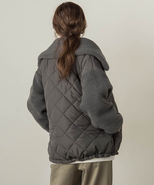 VICKY（ビッキー）の「キルトボアドッキングブルゾン（ブルゾン・レディース・チャコールグレー/オフホワイト/ブラック・M）」の15枚目の写真