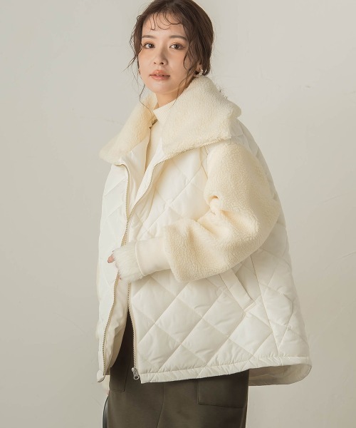 VICKY（ビッキー）の「キルトボアドッキングブルゾン（ブルゾン・レディース・チャコールグレー/オフホワイト/ブラック・M）」の20枚目の写真