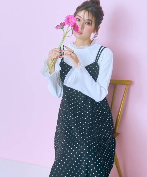 marun(マルン)の「<大きいサイズ>カットジャージーキャミワンピース marun(ワンピース・レディース・ブラック/ホワイト系/ブラック系・L/LL/3L/4L/5L)」の22枚目の写真