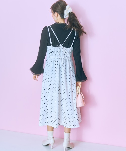 marun(マルン)の「<大きいサイズ>カットジャージーキャミワンピース marun(ワンピース・レディース・ブラック/ホワイト系/ブラック系・L/LL/3L/4L/5L)」の6枚目の写真