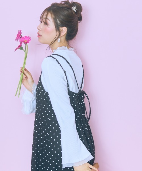 marun(マルン)の「<大きいサイズ>カットジャージーキャミワンピース marun(ワンピース・レディース・ブラック/ホワイト系/ブラック系・L/LL/3L/4L/5L)」の4枚目の写真