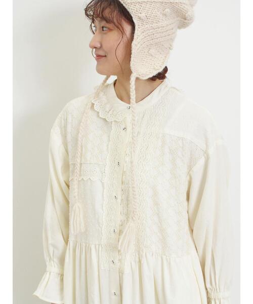 Samansa Mos2（サマンサ モスモス）の「【S/Mサイズ】パッチワークレースワンピース（ワンピース・レディース・ブラック/モカ/オフホワイト・M/S）」の12枚目の写真