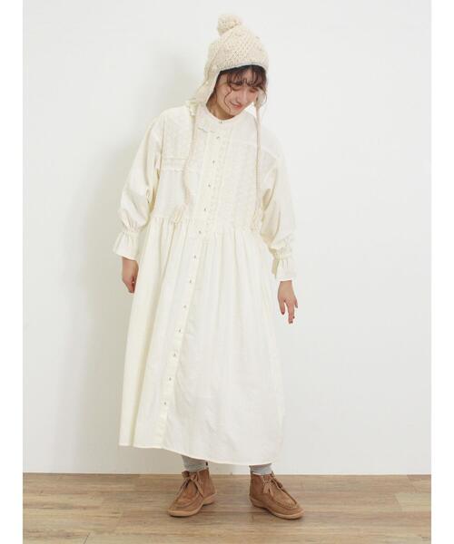 Samansa Mos2（サマンサ モスモス）の「【S/Mサイズ】パッチワークレースワンピース（ワンピース・レディース・ブラック/モカ/オフホワイト・M/S）」の16枚目の写真