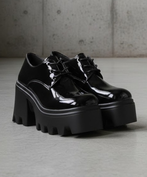 LOVEHUNTER(ラブハンター)の「LOVEHUNTER/+9.5cm 厚底 3ホールローカットシューズ(1697)(ドレスシューズ・レディース・ブラック系2/ブラック系1・S/M/L/LL)」の2枚目の写真