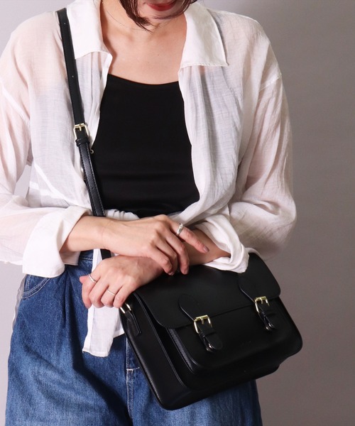 Legato Largo（レガートラルゴ）の「(LF)【Legato Largo】【たすかるっかばん】2ポケット サッチェル ショルダーバッグ（ショルダーバッグ・レディース・ライトグレー/バーガンディー/ブラック・ONE SIZE）」の2枚目の写真